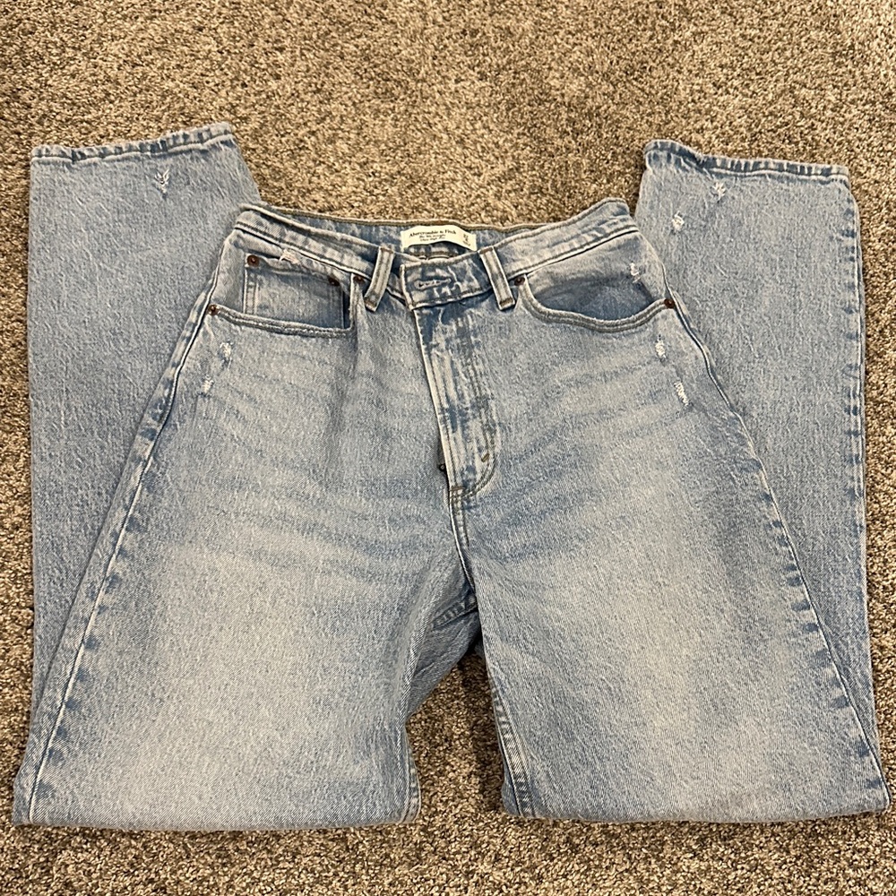 A&F light wash straight jeans